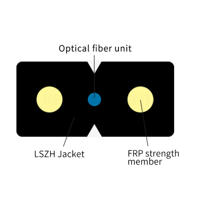 کابل فیبر نوری 2.0 میلی متری 3.0 میلی متری غلاف بیرونی سیاه PVC LSZH