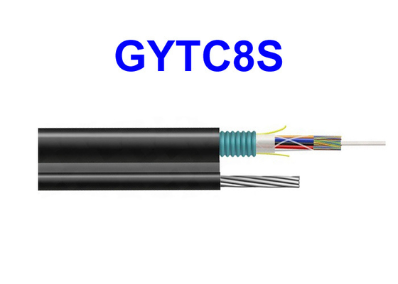 کابل زرهی فیبر نوری فضای باز GYTC8S سیم فولادی خود پشتیبانی مخابرات اختصاصی سربار