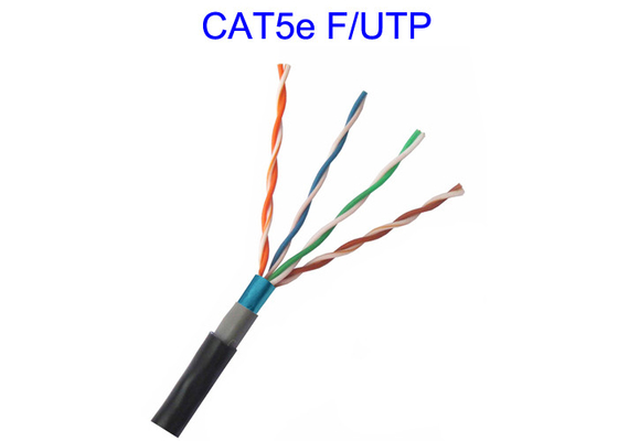 غلاف دو لایه در فضای باز Cat5e F/UTP Copper Lan Cable Conductor 24 AWG Pass Fluke 100m Test Mouse Proof
