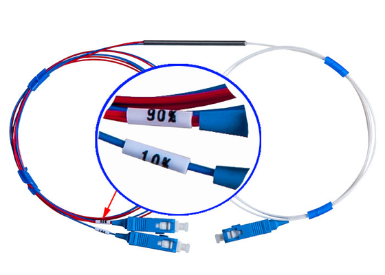 بسته‌های شکاف مخروطی فیوزدار کوپلر نوری شبکه CATV WDM FBT 10/90 1×2