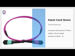 Fiber Optical 24 MTP MPO Patch Cord 5M OM4 24 Core Magenta Low Loss 0.3dB type B