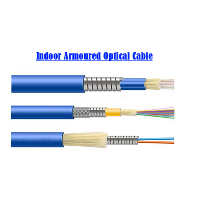 کابل فیبر نوری داخلی KEXINT GJKXTKJ-48B6a2 FTTH GJSFJV چند حالته آبی SM