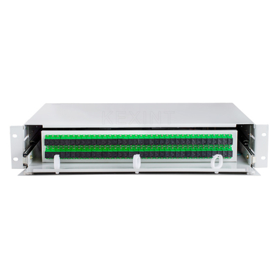 قاب توزیع نوری ODF پچ پنل فیبر نوری SC LC 72 پورت 2U Rack Mount