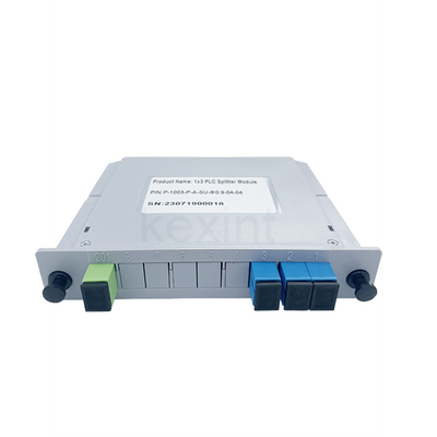 1x3 SC UPC LGX Splitter نوری PLC تک حالته با فقدان درج کم نوع کارت با اندازه کوچک