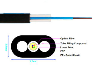 FRP Mini Fiber Optic Cable Armored Flat Drop Tube Lightning از NO Loose محافظت می کند