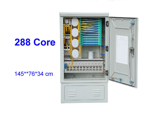 Outdoor 144 288 576 Core SMC Rack فیبر نوری جعبه توزیع اتصال کابینت کف ایستاده