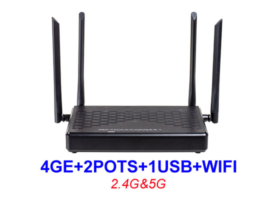 دو باند Ftth ONU تجهیزات HGU 4GE 2 Pots WIFI 2.4G 5G 1 USB EPON XPON ONU KEXINT