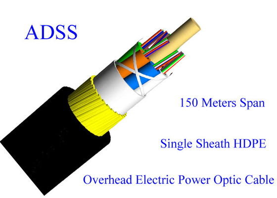 کابل فیبر نوری زرهی ADSS برق بالای سر بدون غلاف بیرونی مقاوم در برابر مسیر زرهی