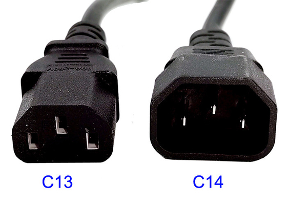 C13 C14 کابل برق مسی کابل شبکه 1.5 متر مشکی 18AWG C19 C20 PDU دارای گواهی IEC320